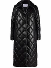 Stand Studio Dorothea Quilted Leatherer Long Coat In Black