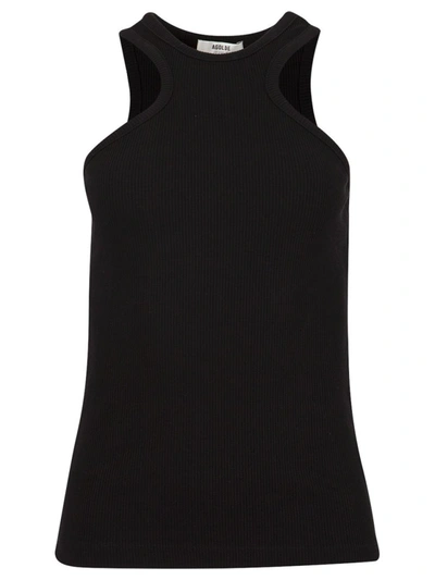 Agolde Rayne Ribbed Stretch Organic Cotton And Lyocell-blend Jersey Tank In Black