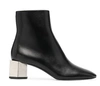 Off-white Metallic-heel Ankle Boots In Black