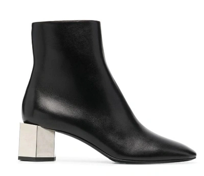 Off-white Metallic-heel Ankle Boots In Black