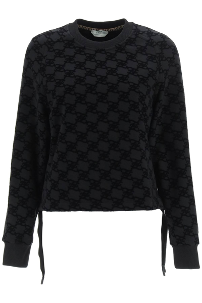 Fendi Monogram-pattern Long-sleeve Sweatshirt In Black