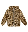 MOSCHINO LEOPARD-PRINT ZIPPED HOODIE,P00591060