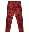 DOLCE & GABBANA LEOPARD-PRINT COTTON-BLEND LEGGINGS,P00614670