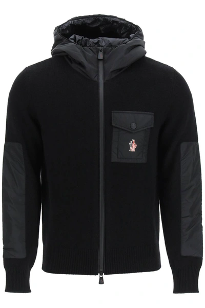 Moncler Grenoble Panelled Zipped Hoodie In Black