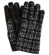 SAINT LAURENT TWEED AND LEATHER GLOVES,P00597638