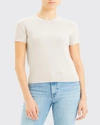 Theory Basic Regal Wool Short-sleeve Tee In New Ivory