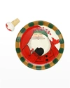 Vietri Old St. Nick Canapé Plate & Cork Stopper Set