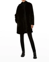 Akris Punto Faux Shearling Coat In Black