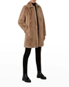 Akris Punto Faux-fur Short Jacket In Beige