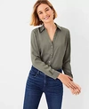 Ann Taylor Essential Shirt In Silver Eucalyptus