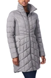 Bernardo Water Resistant Packable Ecoplume™ Puffer Coat In Charcoal