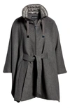 ELLEN TRACY QUILTED COLLAR WOOL BLEND CAPE