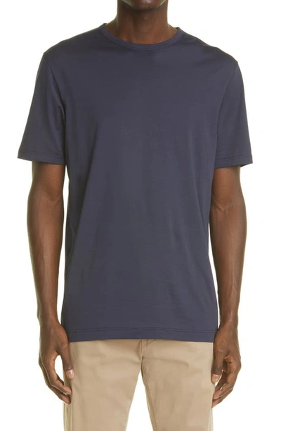 Sunspel Solid Crewneck T-shirt In Navy