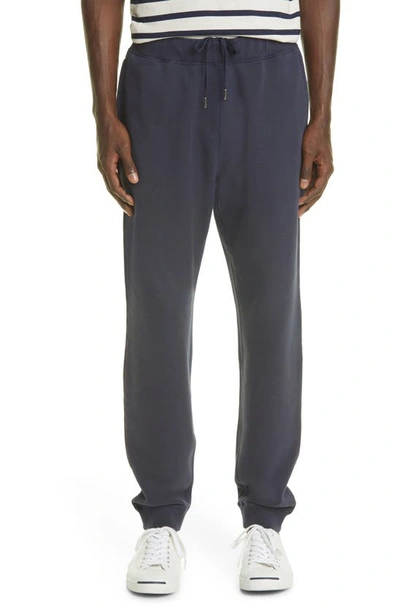 Sunspel French Terry Jogger Sweatpants In Navy