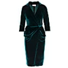 Roserry Cannes Wrap Midi Velvet Dress In Emerald Green