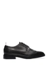 THOM BROWNE LEATHER SHOES BLACK,1826959