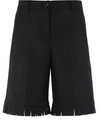 BURBERRY BLACK SHORTS WITH FRINGES,2125978