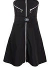 Bottega Veneta Zip-through Stretch-nylon Minidress In Black