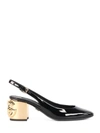 DOLCE & GABBANA ALEXA SLING BACK IN PATENT LEATHER WITH DG HEEL,36312646