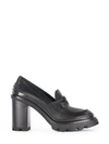 TOD'S PENNY LOAFERS IN LEATHER WITH BLACK HEEL,4165488