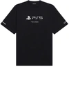 Balenciaga Mens Black White Ps5 Brand-print Oversized Cotton-jersey T-shirt S