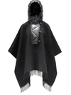 MONCLER WOOL CAPE WITH LOGO,5789221