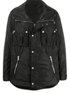 Balmain Hooded Logo Windbreaker Jacket In Black