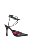 Attico Anais Cutout Leather Pumps In Black