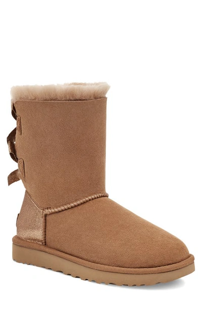 Ugg (r) Bailey Bow Ii Genuine Shearling Boot In Chestnut Glitz