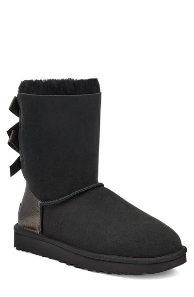 Ugg (r) Bailey Bow Ii Genuine Shearling Boot In Black