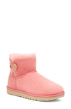 Ugg Mini Bailey Button Ii Genuine Shearling Boot In Pink Blossom