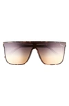 Quay Night Fall 52mm Gradient Flat Top Sunglasses In Tortoise / Black To Gold