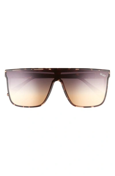 Quay Night Fall 52mm Gradient Flat Top Sunglasses In Tortoise / Black To Gold