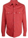 Rick Owens Long-sleeved Shirt Jacket In Rot