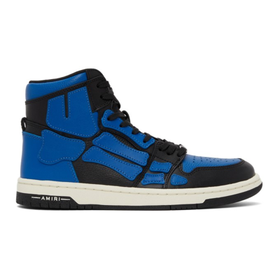 Amiri Skel-top Colour-block Leather High-top Trainers In Black