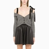 RED VALENTINO GRAY SHORT CARDIGAN PULLOVER,WR0KA02Y66S-J-REDV-Y85