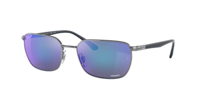 Ray Ban Ray In Polarized Grey,blue Mirror