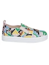 Fendi Multicolored Ff Embroidered Slip-on Sneakers In Multicolor