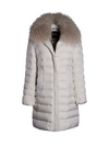 MOORER CINTIAS3 LONG JKT WITH FUR,MODPI100017TEPA028 U0112 CAMELIA