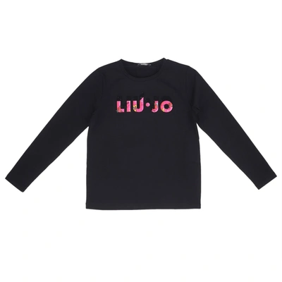 Liu •jo Kids' Cotton T-shirt In Black