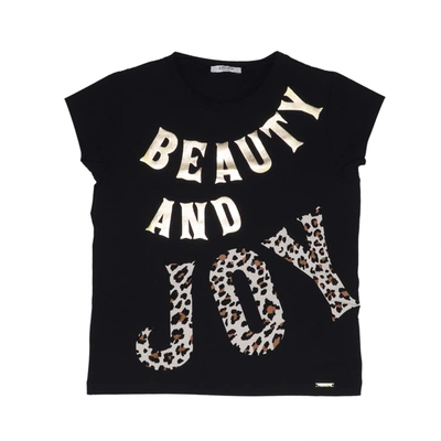 Liu •jo Kids' Cotton T-shirt In Black