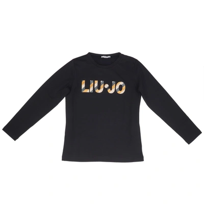 Liu •jo Kids' Cotton T-shirt In Black