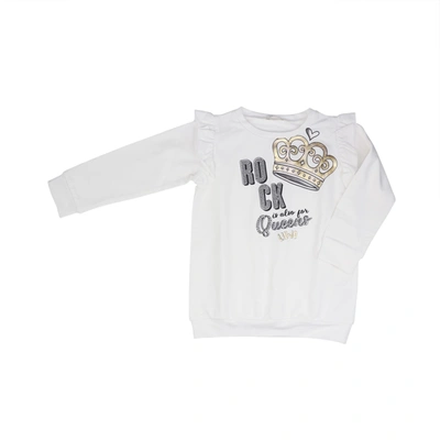 Liu •jo Kids' Cotton Sweatshirt In White