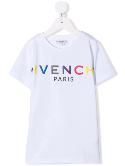 Givenchy Kids' Logo印花t恤 In White