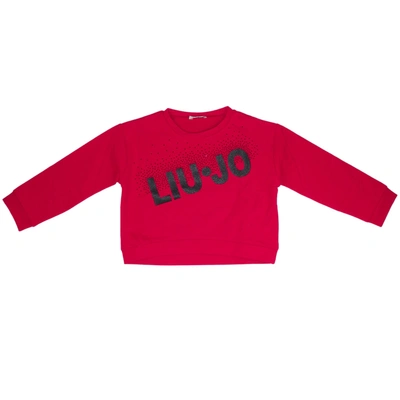 Liu •jo Kids' Cotton Sweatshirt In Red