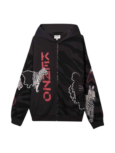Kenzo Kids' Black Unisex Sweatshirt In Grigio