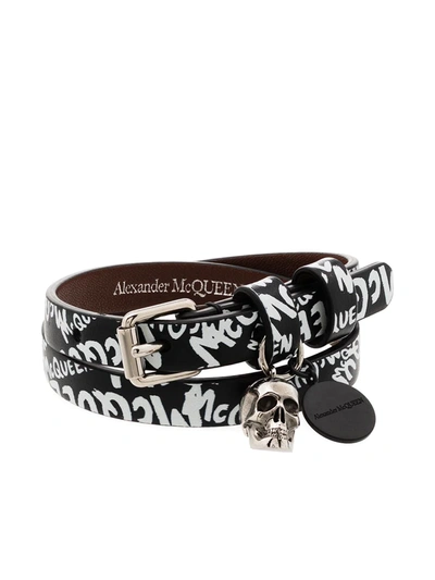 ALEXANDER MCQUEEN GRAFITTI PRINT WRAPAROUND BRACELET