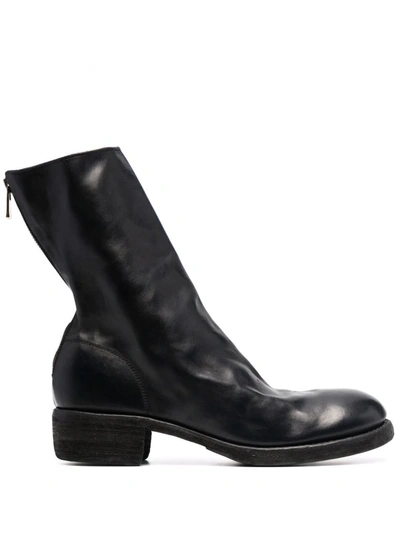 Guidi Zipped Ankle Boots In Black
