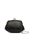 Discord Yohji Yamamoto Clasp Leather Shoulder Bag In Schwarz
