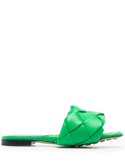 Bottega Veneta Bv Lido Flat Sandals In Green